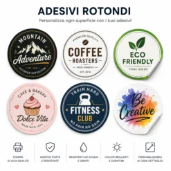 Adesivi rotondi personalizzati