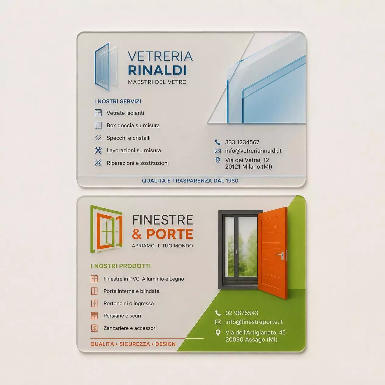 Biglietti da visita trasparenti PVC