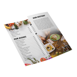 Menu con piega a portafoglio