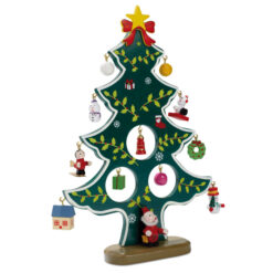 Albero di Natale con 12 Decorazioni WOODTREE