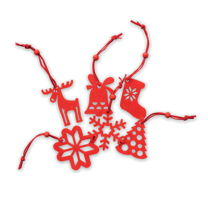 Set di 6 Decorazioni Natalizie in Feltro ROUGE - immagine 2
