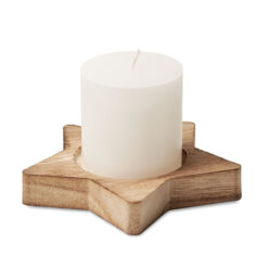 Candela alla Vaniglia su Base in legno LOTUS