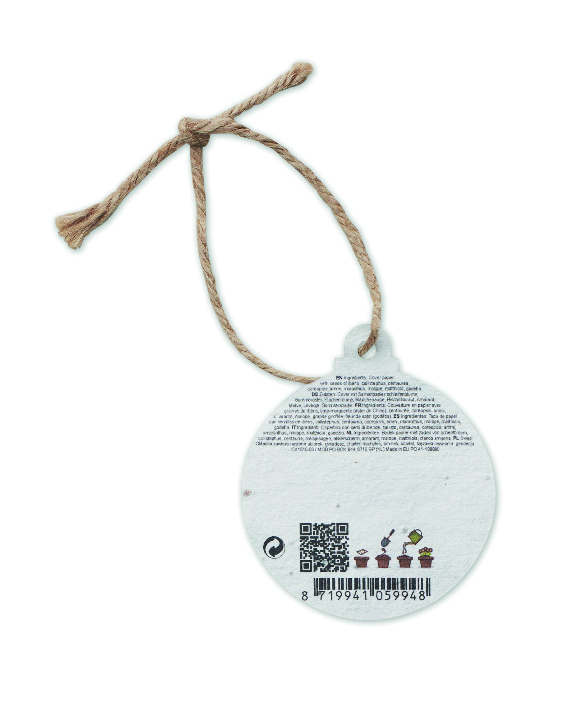 Decorazione Rotonda in Carta con Semi BAUSEED - immagine 8