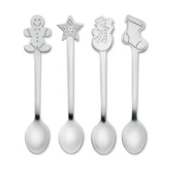 Set di 4 Cucchiaini da Tè Natalizi CHIP SET