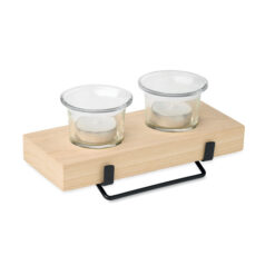 Portatealight Decorativo con 2 Candeline IRONDLE