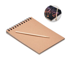 Taccuino Kraft ad Anelli con Penna in Legno BLACK