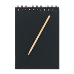 Alternative view of Taccuino Kraft ad Anelli con Penna in Legno BLACK