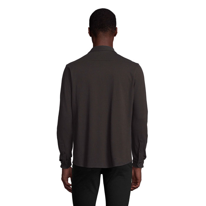 Camicia Uomo in Piqué di Cotone Bio BASILE MEN - immagine 2