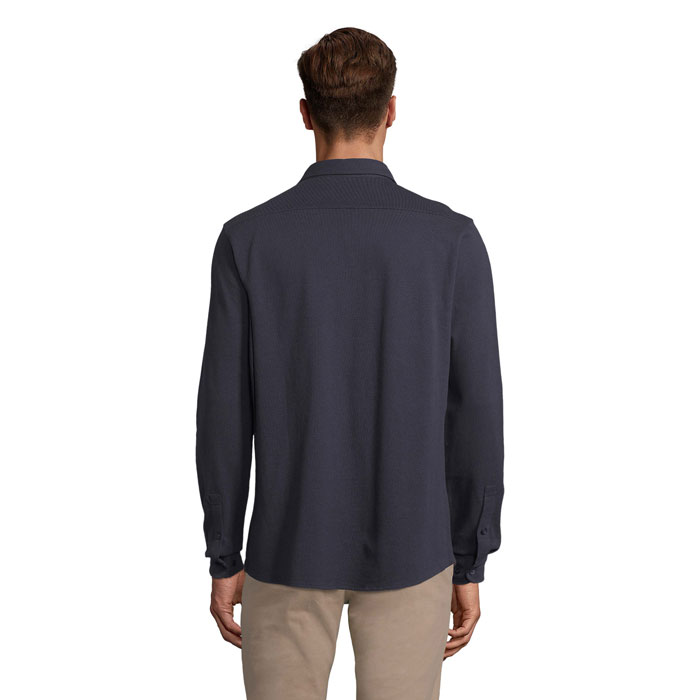 Camicia Uomo in Piqué di Cotone Bio BASILE MEN - immagine 5