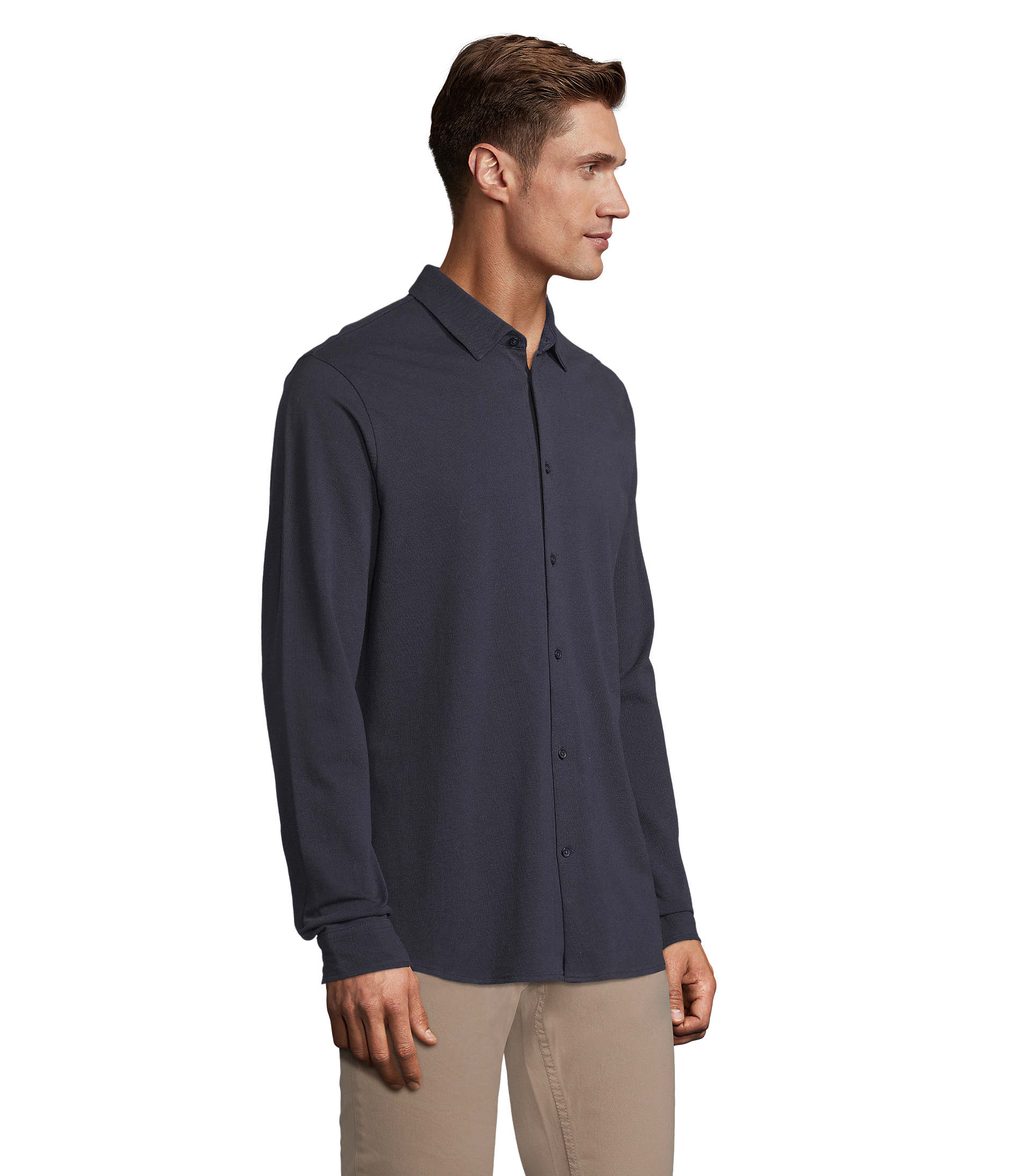 Camicia Uomo in Piqué di Cotone Bio BASILE MEN - immagine 22