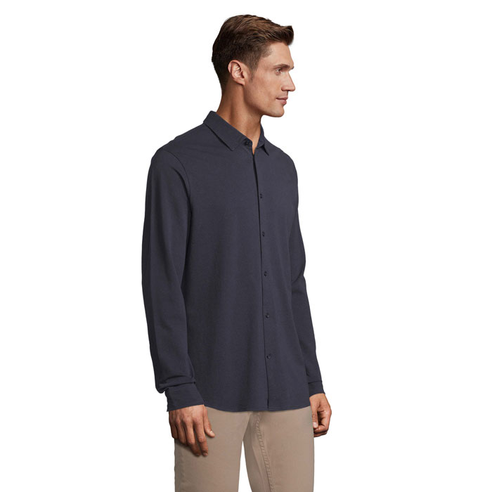 Camicia Uomo in Piqué di Cotone Bio BASILE MEN - immagine 6