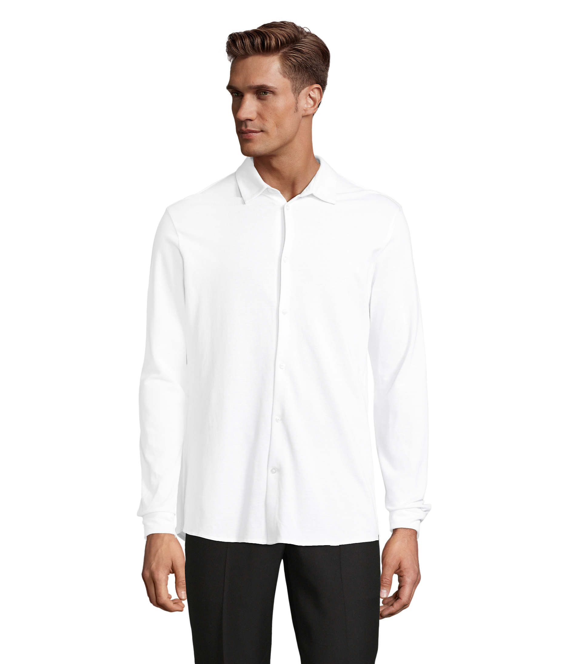 Camicia Uomo in Piqué di Cotone Bio BASILE MEN - immagine 23