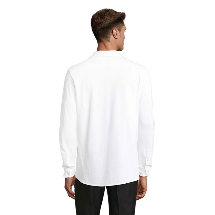Camicia Uomo in Piqué di Cotone Bio BASILE MEN - immagine 8