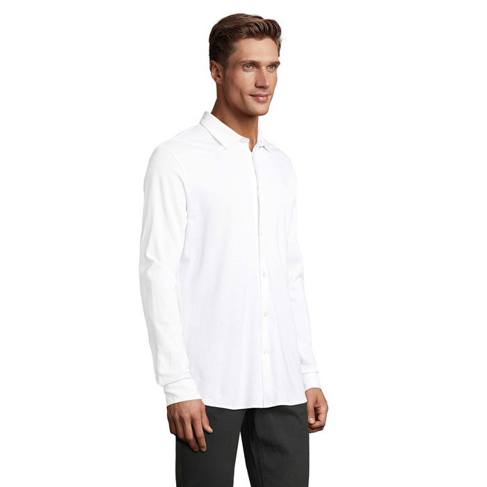 Camicia Uomo in Piqué di Cotone Bio BASILE MEN - immagine 9