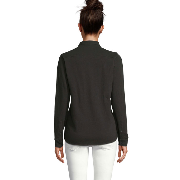 Camicia Donna in Piqué di Cotone Bio BASILE WOMEN - immagine 2