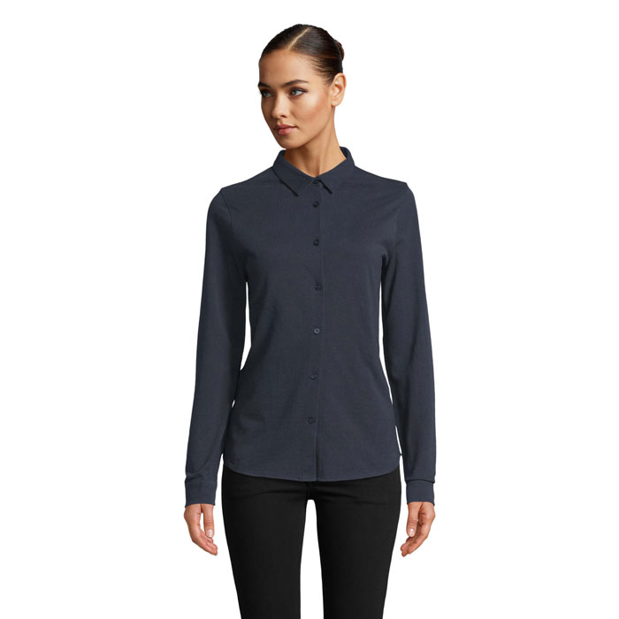 Camicia Donna in Piqué di Cotone Bio BASILE WOMEN - immagine 4